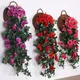 Guirxiété de fleurs artificielles pour la décoration intérieure plantes grimpantes rose cuir