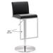 Amalfi Stainless Steel Adjustable Barstool