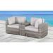 Outdoor 3 Piece Wicker Loveseat with Cushions