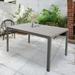 6 Person Outdoor Dining Table 55", Patio Rectangle Aluminum Table, Gray - 55.1"L X 31.5"W X 28.3"H