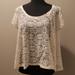 American Eagle Outfitters Tops | Ae Macrame Crochet Lace Cropped Top | Color: Cream | Size: M
