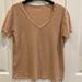 American Eagle Outfitters Tops | American Eagle V-Neck T-Shirt | Color: Cream/Tan | Size: S