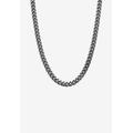 Men's Big & Tall Men's Black Ruthenium Plated Curb Link Chain Necklace (10.5mm), 24 inches by PalmBeach Jewelry in Black