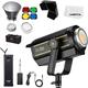 Godox VL300 VL300W 5600K White Version LED Video Light Continuous Output Bowens Mount Studio Light App Control & Remote, with V-Mount Platte Controller & BD-04 Barndoor(VL300)