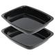 Spares2go Large Vitreous Enamel Roasting Tins Oven Baking Trays (Pack of 2)