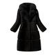 BUKINIE Womens Winter Furs Coat Luxury Elegant Long Sleeve Winter Warm Lapel Fox Faux Fur Coat Jacket Overcoat Outwear with Pockets(Black,5XL)