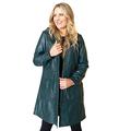 Woodland Leathers Ladies 3/4 Drawstring Parka Coat, Womens Leather Parka Jacket Made From the Super Soft Sheep Aniline Leather (Dark Green, M / 12)