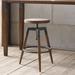 Steelside™ Cole Adjustable Height Bar Stool Wood/Metal in Brown | 17.13 W x 17.13 D in | Wayfair 6CC583E6824E4C65A59ED158FAD375D1