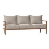 Summer Classics Santa Barbara 87" Wide Outdoor Teak Patio Sofa w/ Cushions Sunbrella® Included in Brown/White | 26.25 H x 87 W x 29.5 D in | Wayfair