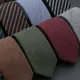Cravates en laine faites à la main en coton solide pour hommes cravate rayée col étroit Slim