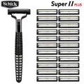 Schick Super II PLUS – ensemble de rasoir pour hommes 22 lames et 1 rasoir d'origine lubrifiant