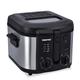Geepas Deep Fat Fryer - 3L Stainless Steel Fryer with Viewing Window - Easy Clean, Non-Stick Oil Tank - Adjustable Temperature Control with 30 Min Timer - 2180W, 3L Black & Silver