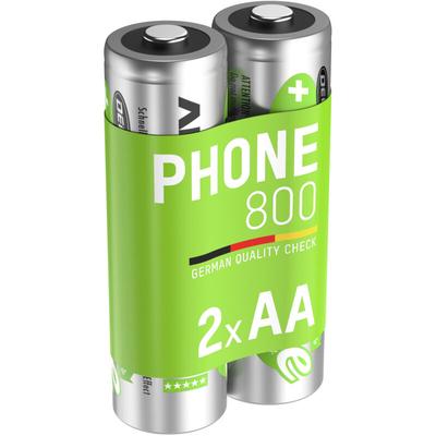 Akku aa Mignon 800mAh 1,2V NiMH für Telefon 2 Stück - wiederaufladbar - Ansmann