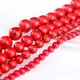 Perles rondes turquoises rouges pour bijoux bracelet de bricolage 4mm 6mm 8mm 10mm 12mm 15