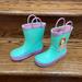 Disney Shoes | Disney Princess Sofia Rainboots With Hearts - Size 8 | Color: Green/Purple | Size: 8g