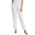 Plus Size Women's Stretch Knit Crepe Straight Leg Pants by Jessica London in White (Size 24 W) Stretch Trousers