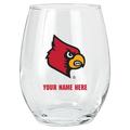 Louisville Cardinals 15oz. Personalized Stemless Glass Tumbler