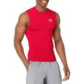 Under Armour Men's Armour HeatGear Compression Sleeveless T-Shirt , Flawless (834)/White , Large