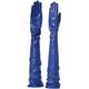 PARISI GLOVES - LADIES LONG LEATHER GLOVES - OPERA OR WEDDING GLOVES - NO LINING - MADE IN ITALY PRODUCTION - 16P (7, COBALT)