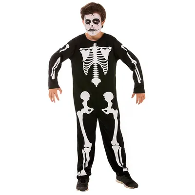 Skelett-Overall für Kinder, schwarz/weiß Image