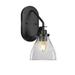 Longshore Tides Odyssey 1-Light Wall Sconce Glass/Metal in Black | 13 H x 6.25 W x 9 D in | Wayfair 5E3DF88481F34C059A298AC6B570CD60