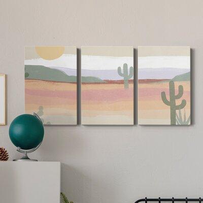 Foundry Select Cactus Plateau II- Premium Gallery Wrapped Canvas - Ready To Hang Canvas, Solid Wood in White | 18 H x 36 W x 1 D in | Wayfair