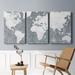 Canora Grey Galvanized Map- Premium Gallery Wrapped Canvas - Ready To Hang Canvas, Solid Wood in White | 18 H x 36 W x 1 D in | Wayfair