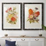 Lark Manor™ Antique Floral Bouquet I - 2 Piece Picture Frame Print Set Plastic in Indigo/Pink/Red | 20 H x 34 W x 1.5 D in | Wayfair