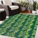 Green/Yellow 96 x 0.08 in Area Rug - Red Barrel Studio® MOTHER OF THOUSANDS GREEN Outdoor Rug By Becky Bailey Polyester | 96 W x 0.08 D in | Wayfair