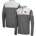 Youth Colosseum Charcoal/White Nebraska Huskers OHT Military Appreciation Badge II Quarter-Zip Jacket