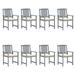 vidaXL Patio Chairs with Cushions 8 pcs Solid Acacia Wood Gray - Grey - 24" x 22.4" x 36.2"