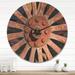 Designart 'Red Metal Country Wagon Wheel' Farmhouse Wood Wall Clock