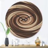 Designart 'Chocolate and Milk Candy Spiral Design' Modern Wood Wall Clock
