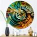 Designart 'Paths of Stained Glass' Modern Wood Wall Clock