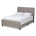 Annalisa Modern Transitional Grey Fabric Upholstered Button Tufted Panel Bed