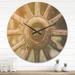 Designart 'Country Wagon Wheel Closeup' Farmhouse Wood Wall Clock