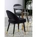Elegant Modern Design Black Velvet with Gold Accents Dining Chairs (Set of 2)