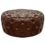 Armen Living Victoria Ottoman In Brown Bonded Leather