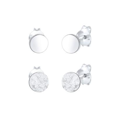 Elli Ohrstecker Matt Glänzend Rund 2er Set 925 Silber silberfarben Damen Image