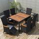 vidaXL 7-tlg. Garten-Essgruppe Poly Rattan Akazienholz Schwarz