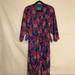 Anthropologie Dresses | Anthropology Patterned Kimono Midi Dress | Color: Pink/Purple | Size: L