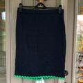 J. Crew Skirts | J Crew Ladies Navy Linen A-Line Skirt With Kelly Green Trim - Sz 4 | Color: Blue/Green | Size: 4