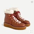 J. Crew Shoes | Bnib J. Crew Leather Winter Boots With Wedge Crepe Sole Sz 7 | Color: Brown | Size: 7