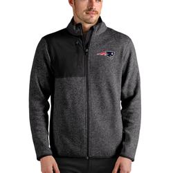 Men's Antigua Black New England Patriots Fortune Full-Zip Jacket