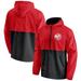 Men's Fanatics Branded Red/Black Atlanta Hawks Anorak Windbreaker Half-Zip Hoodie Jacket