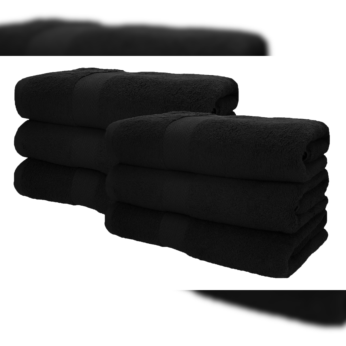Betz 6 Stück Saunatücher Saunatuch Saunahandtuch Set Premium 100% Baumwolle Frottier XXL Badetuch Strandtuch Größe 70x200 cm Farbe schwarz Image