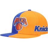 Men's Mitchell & Ness Blue/Orange New York Knicks Team Half and Snapback Hat