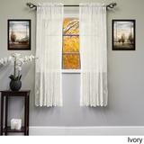 White/Ivory 56-inch x 63-inch Knit Lace Bird Motif Window Curtain Panel - 56 x 63 - 56 x 63