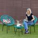 Costway 3PCS Patio Acapulco Furniture Bistro Set Plastic Rope Glass