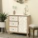 Rustic Floral Wood Floral 3-Drawer 1-Door Storage Chest and Cabinet - 31.63" H x 32.31" W x 14" D